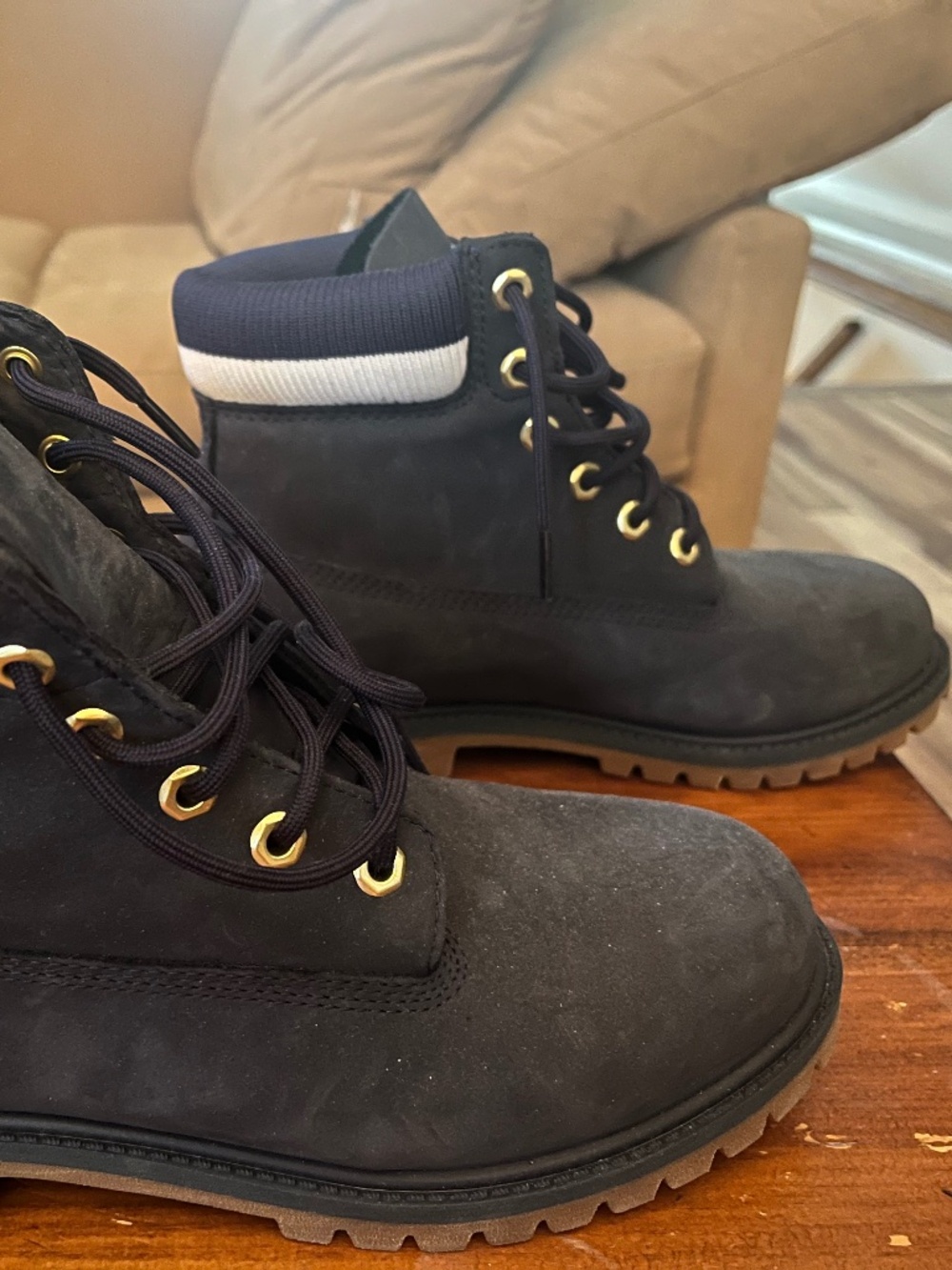 Navy Timberland 6 Hole Waterproof Boots